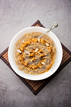 Moong Dal Halwa or Mung Daal Halva is an Indian sweet /Â dessert recipe, garnished with dry fruits